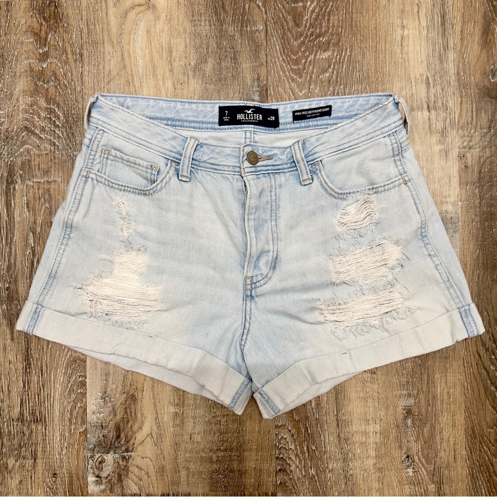 Hollister High Rise Boyfriend Jean Shorts size 7 waist 28